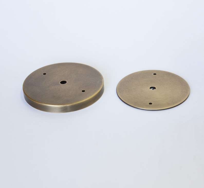 Brass Hat Shade Round Backplane Modern Round Brass Wall Sconce - view 7