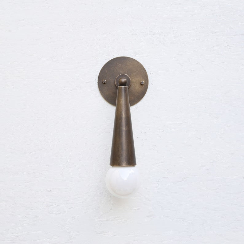 Casting 4 3/4" Wide Modern Round Backplate Brass Sconce - view 3