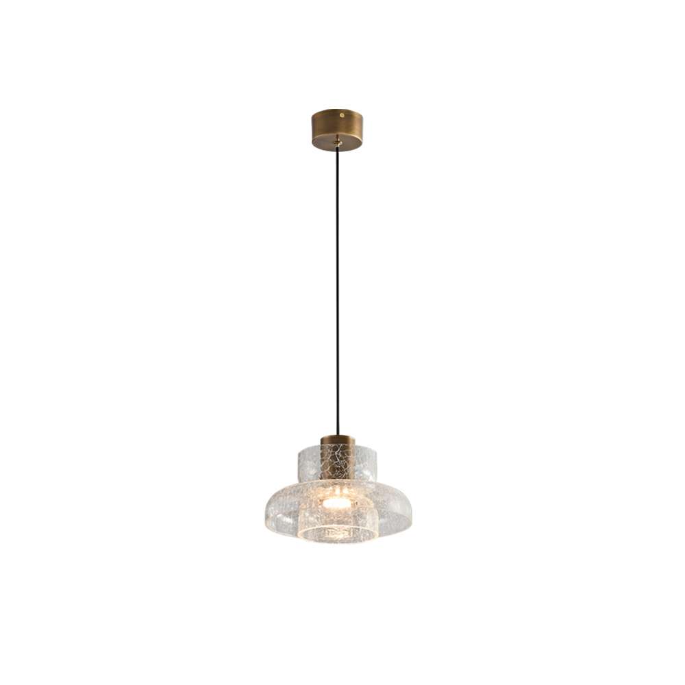 Cracked Glass Bowl Pendant Light Within-Bowl Shade Brass - view 8
