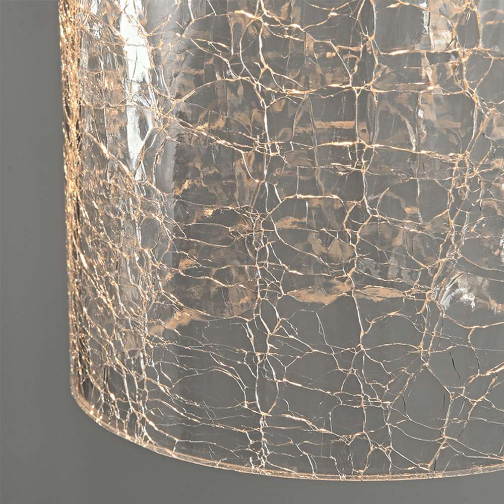 Cracked Glass Cylindrical Shade Brass Pendant Light - view 7