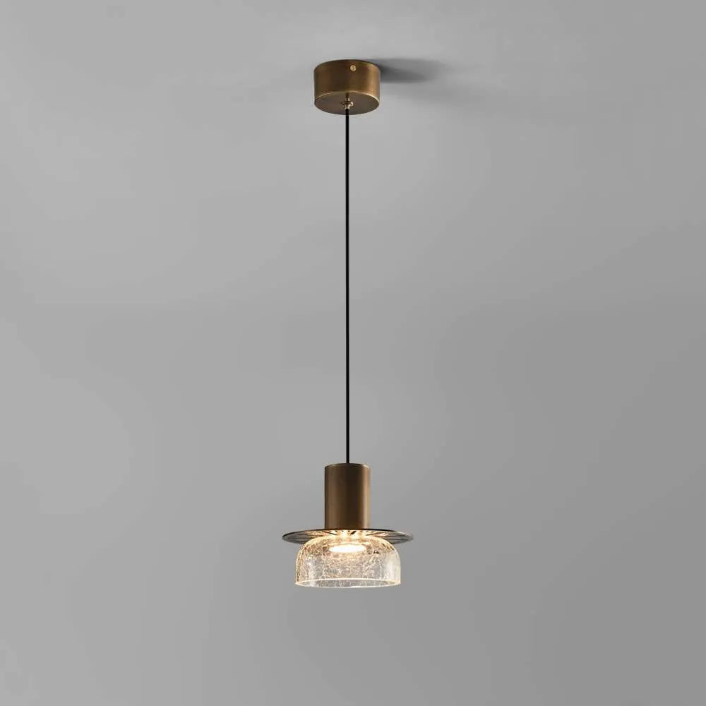 Cracked Glass Bowl Pendant Light Shade 5 9/10'' Wide Brass - view 1
