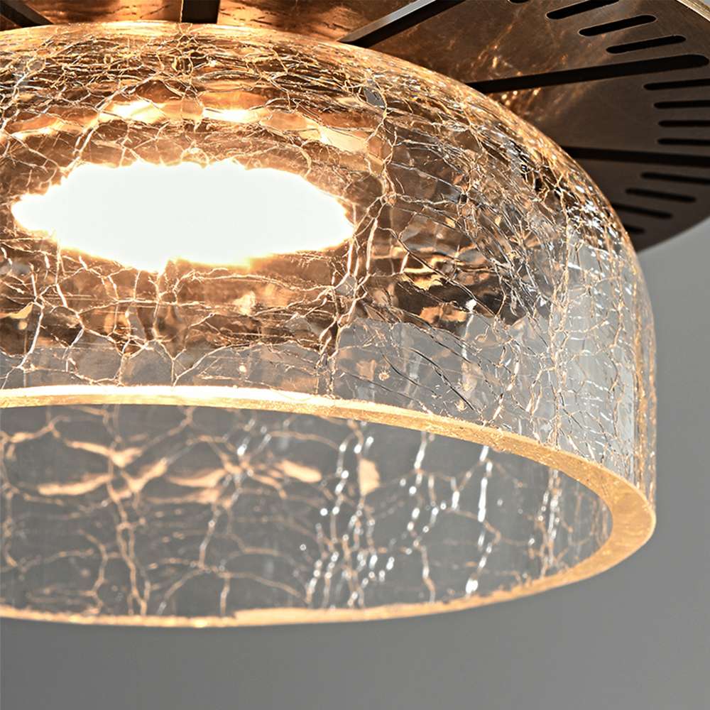Cracked Glass Bowl Pendant Light Shade 5 9/10'' Wide Brass - view 7
