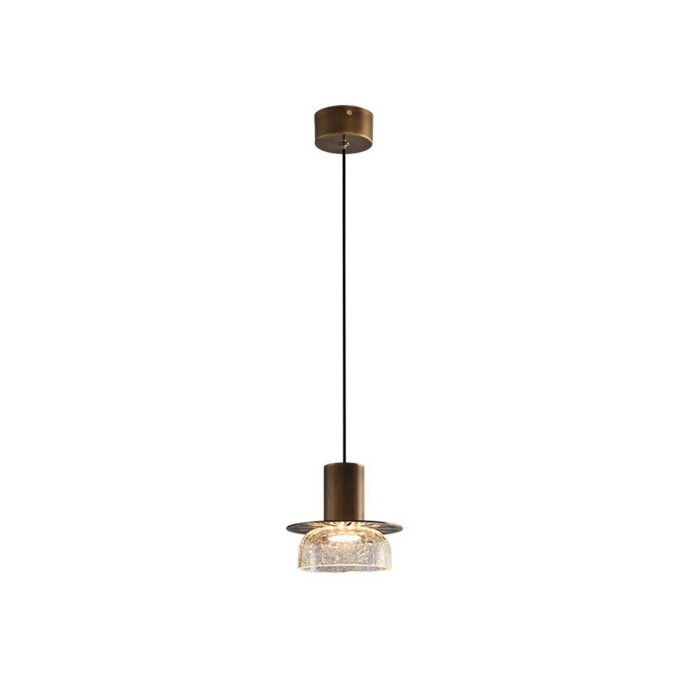 Cracked Glass Bowl Pendant Light Shade 5 9/10'' Wide Brass - view 8