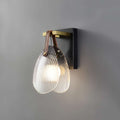 Glass Shell Shade Leather Modern Brass LED Wall Lighting - view 1
