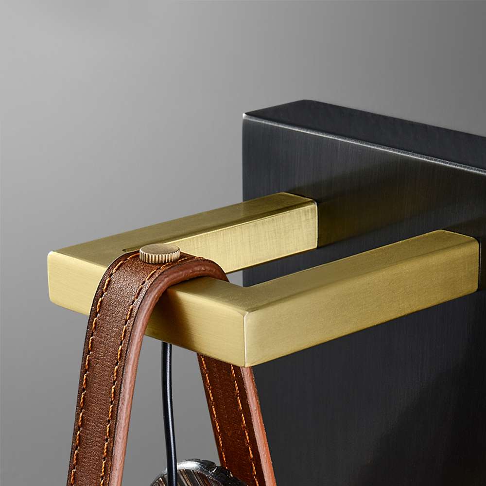 Glass Shell Shade Leather Modern Brass LED Wall Lighting - view 6