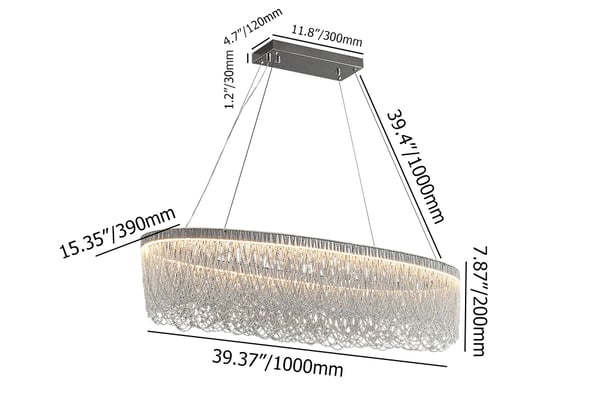 Silver Aluminum Chain Chrome Tassel LED Chandelier - view 10