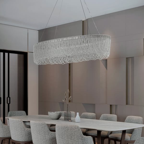 Silver Aluminum Chain Chrome Tassel LED Chandelier - view 2