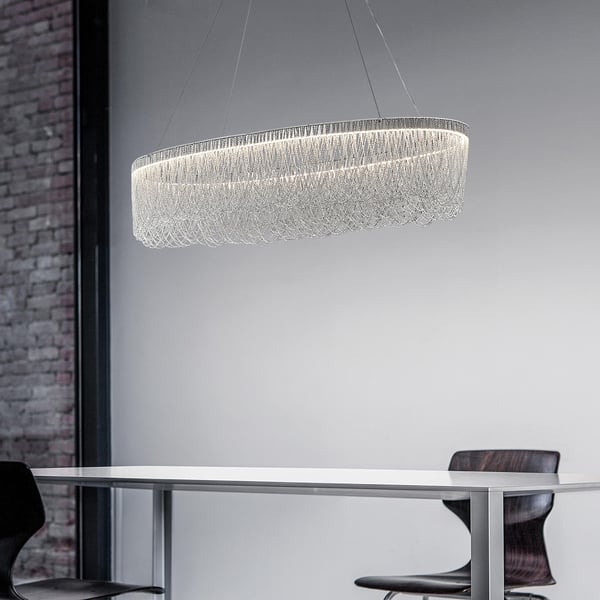 Silver Aluminum Chain Chrome Tassel LED Chandelier - view 3