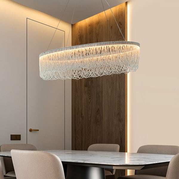 Silver Aluminum Chain Chrome Tassel LED Chandelier - view 4