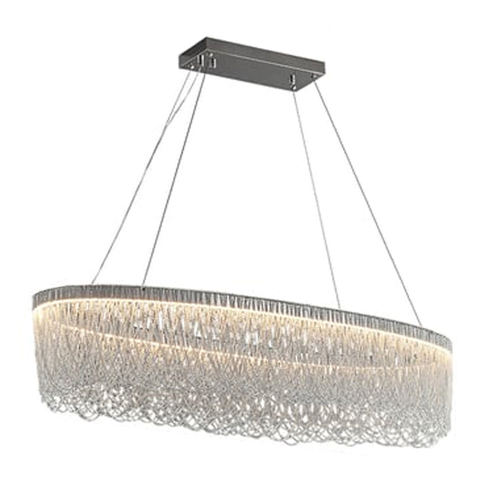 Silver Aluminum Chain Chrome Tassel LED Chandelier - view 9