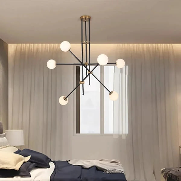 Modern Design Black And White Glass Sputnik Chandelier Light - view 1