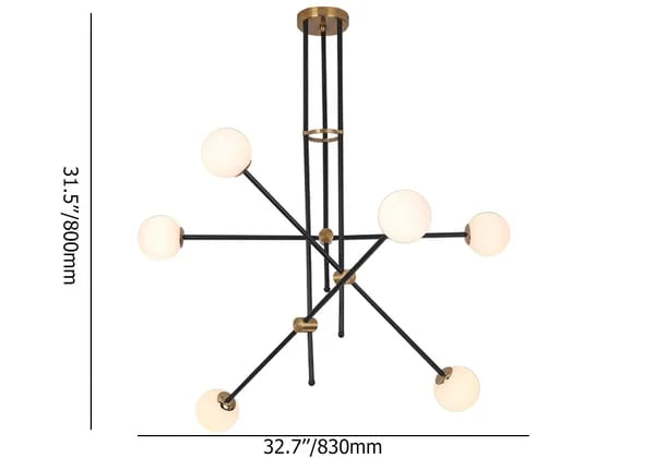 Modern Design Black And White Glass Sputnik Chandelier Light - view 10