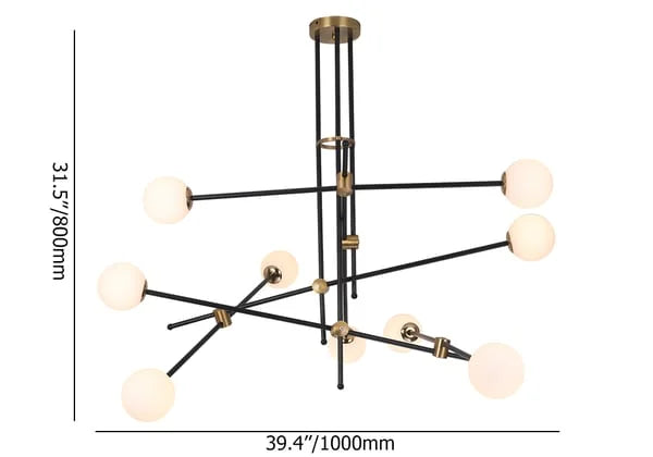 Modern Design Black And White Glass Sputnik Chandelier Light - view 11