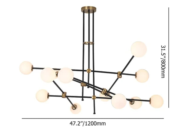 Modern Design Black And White Glass Sputnik Chandelier Light - view 12
