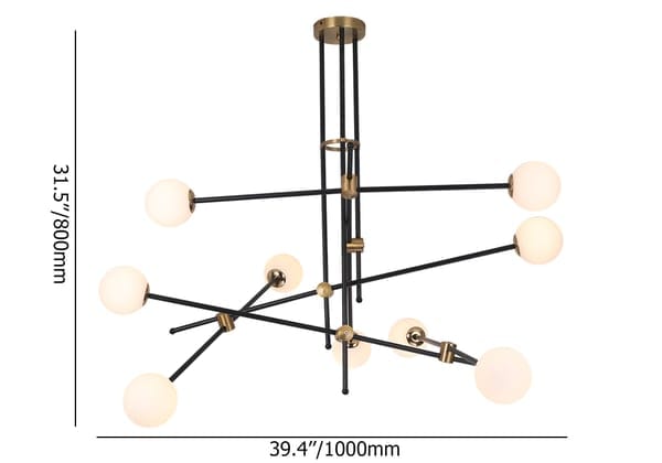Modern Design Black And White Glass Sputnik Chandelier Light - view 13