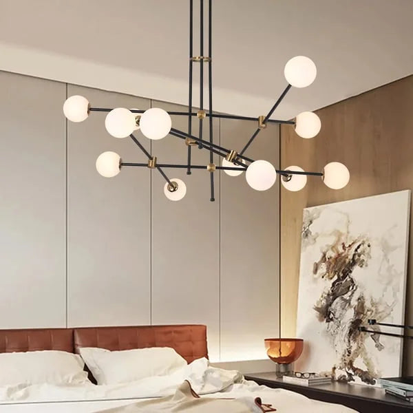 Modern Design Black And White Glass Sputnik Chandelier Light - view 2