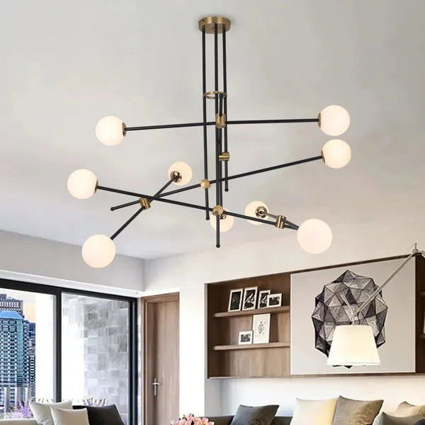 Modern Design Black And White Glass Sputnik Chandelier Light - view 3