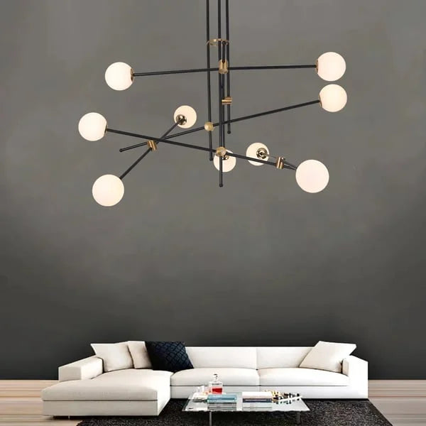 Modern Design Black And White Glass Sputnik Chandelier Light - view 4