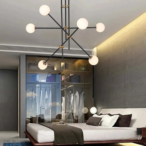 Modern Design Black And White Glass Sputnik Chandelier Light - view 5