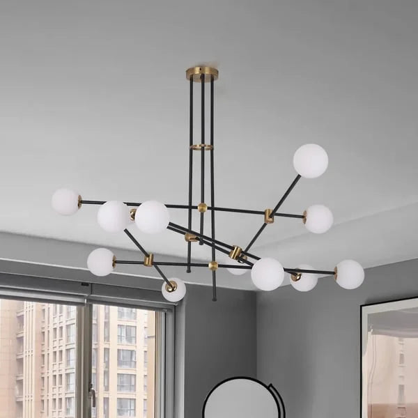 Modern Design Black And White Glass Sputnik Chandelier Light - view 7