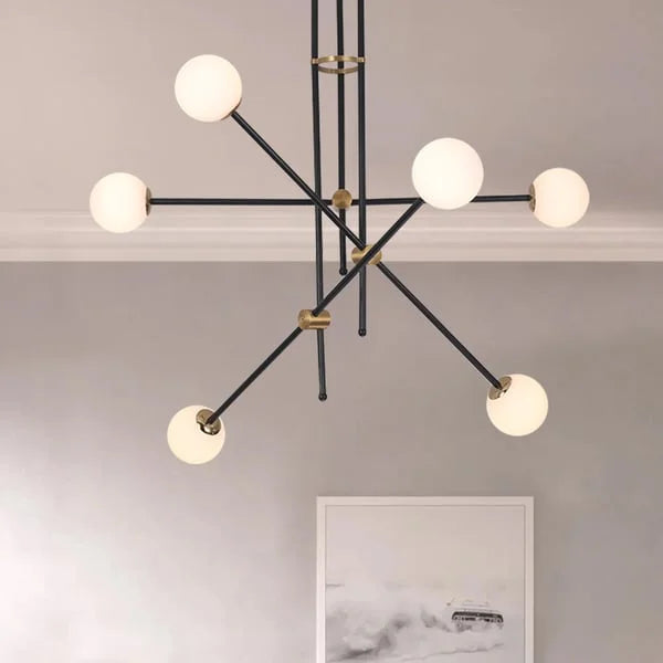 Modern Design Black And White Glass Sputnik Chandelier Light - view 8