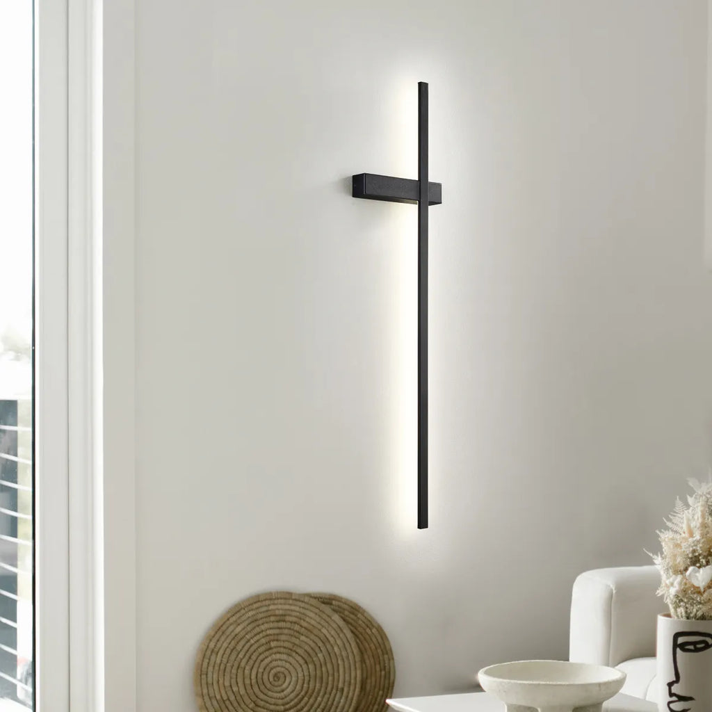 LED Black Long Strip Flush Mount Modern Wall Sconces - view 2
