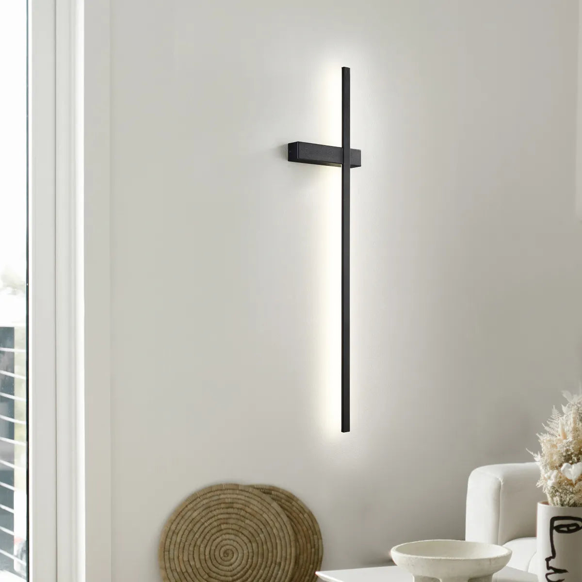 LED Black Long Strip Flush Mount Modern Wall Sconces - view 2