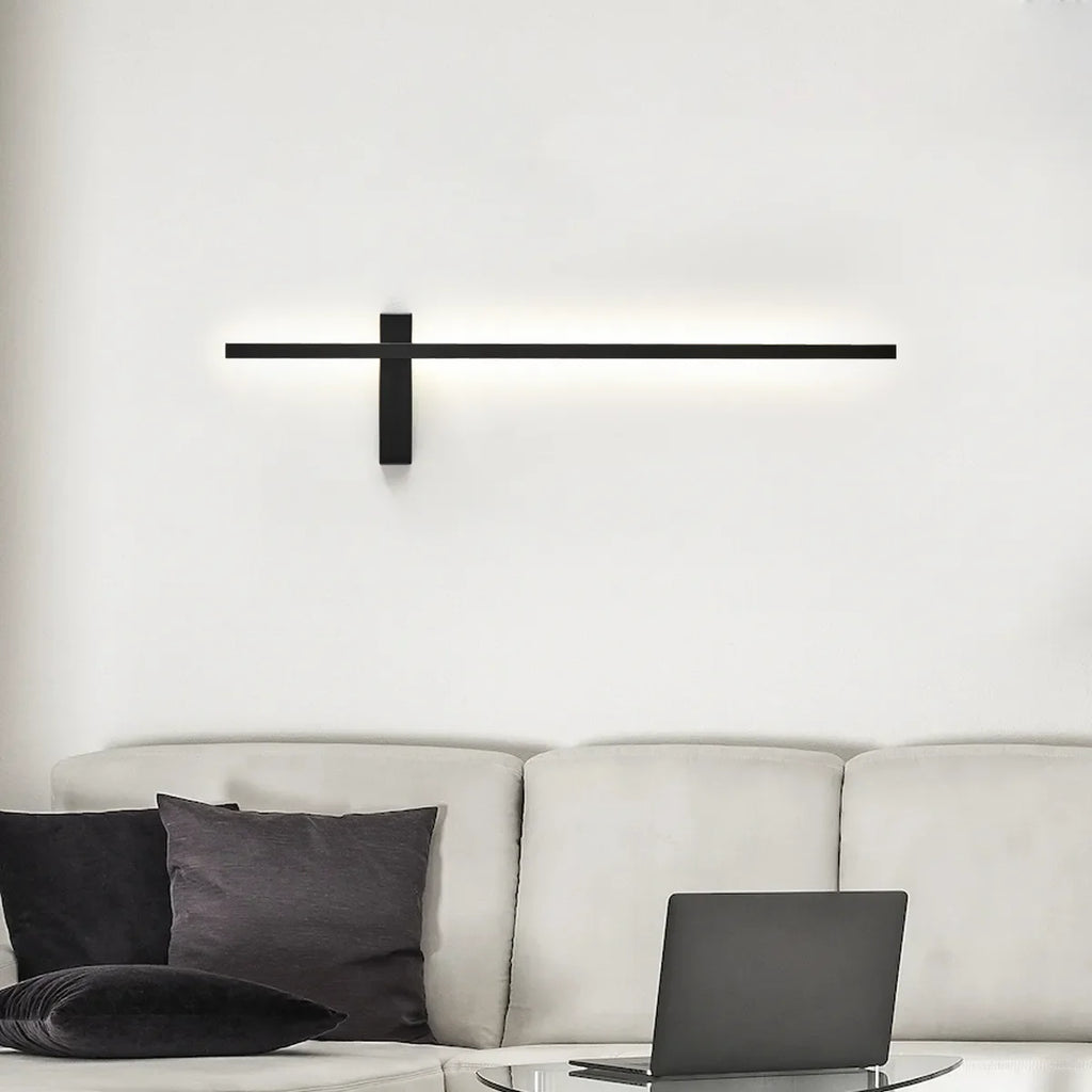 LED Black Long Strip Flush Mount Modern Wall Sconces - view 3