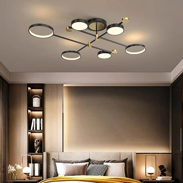 Semi Flush Mount Lighting Black LED Modern Ceiling Lights - view 1