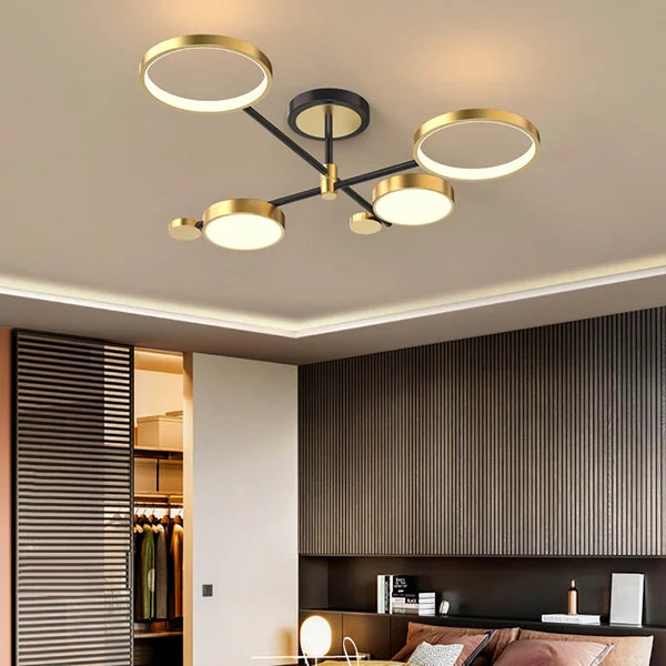 Semi Flush Mount Lighting Black LED Modern Ceiling Lights - view 3