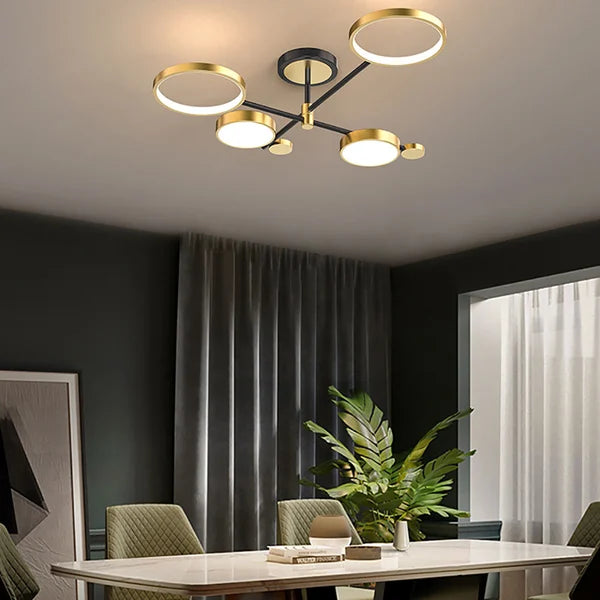 Semi Flush Mount Lighting Black LED Modern Ceiling Lights - view 4