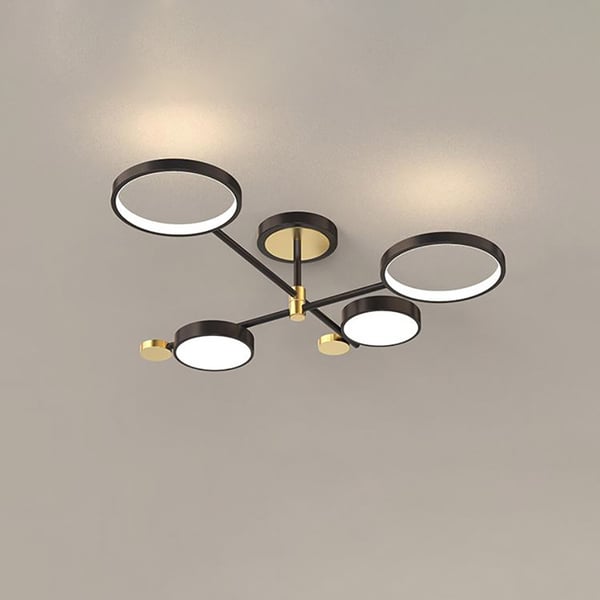 Semi Flush Mount Lighting Black LED Modern Ceiling Lights - view 7