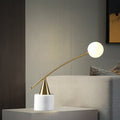 Globe LED Marble Base Modern Desk Lamp With White Glass Shade - view 1