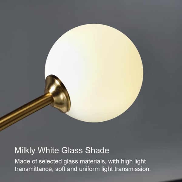 Globe LED Marble Base Modern Desk Lamp With White Glass Shade - view 3