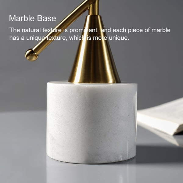 Globe LED Marble Base Modern Desk Lamp With White Glass Shade - view 4