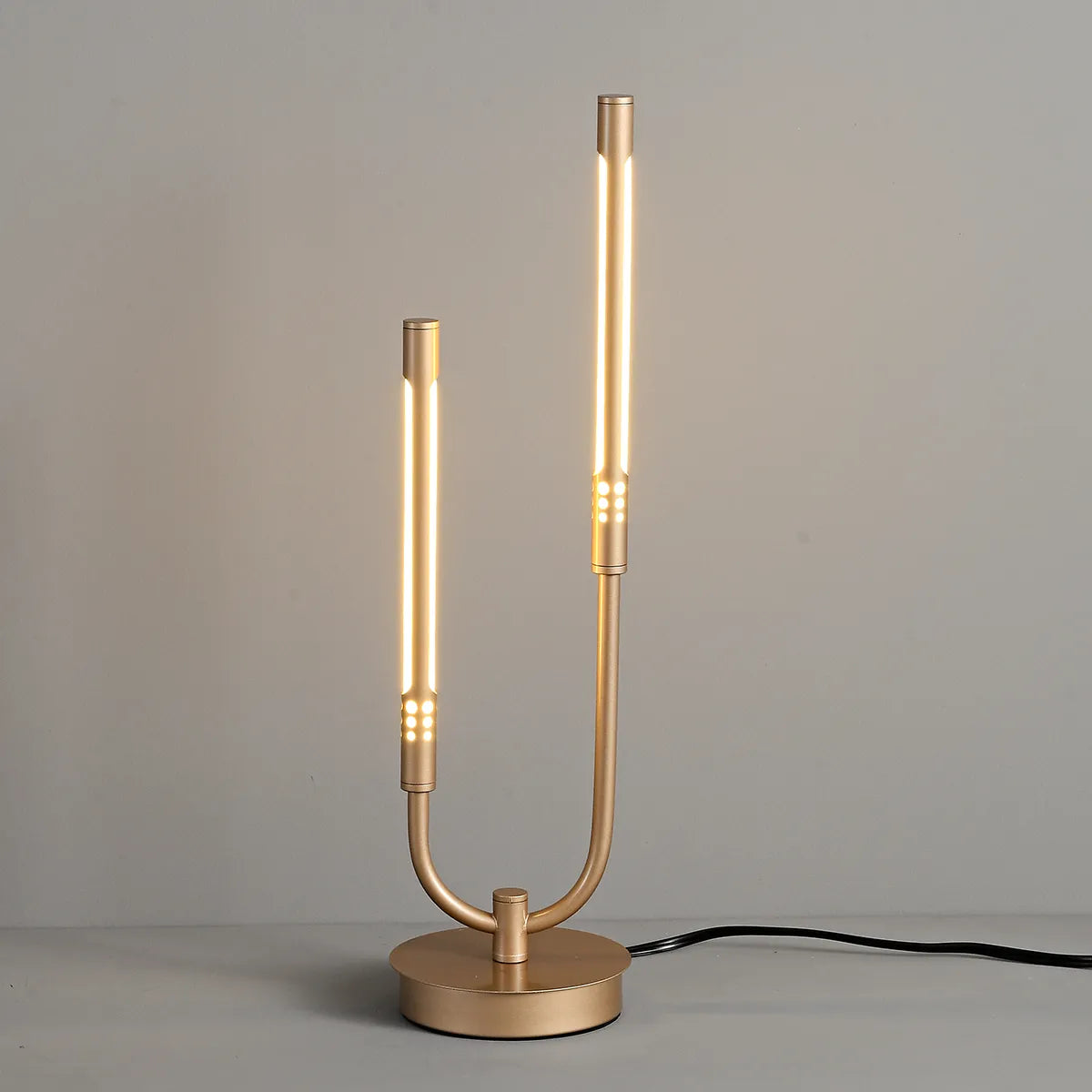 LED Gold 2-Light U-Shaded Candle-Stick Modern Table Lamp - view 3