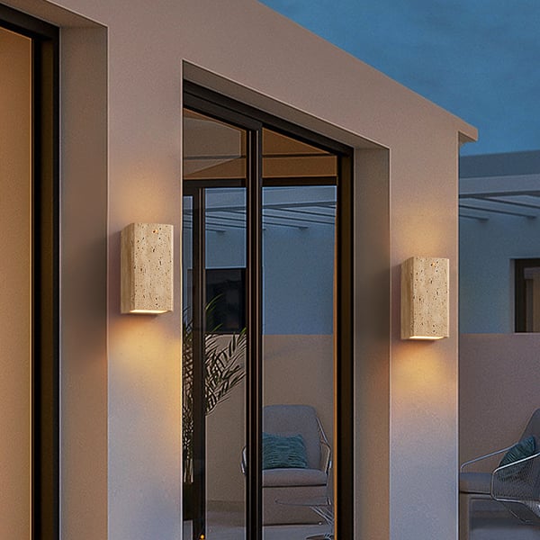 Yellow Spot Marble Modern Flush Mount LED Outdoor Wall Sconce - view 2