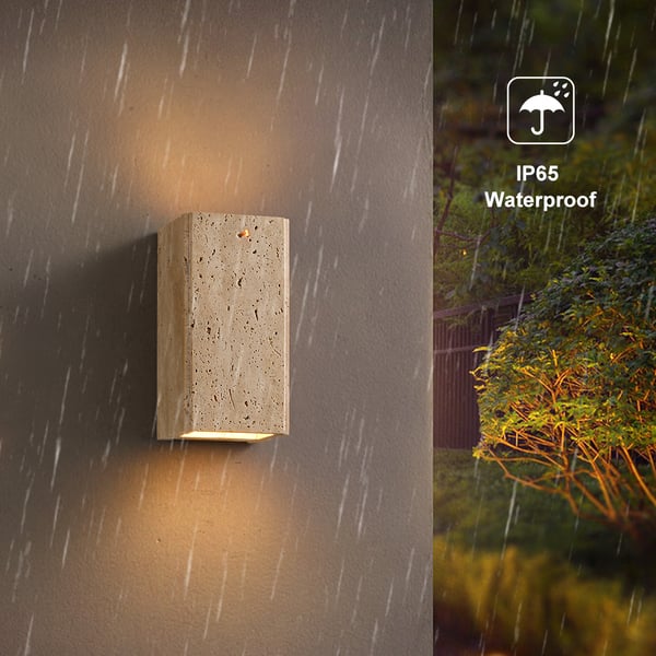 Yellow Spot Marble Modern Flush Mount LED Outdoor Wall Sconce - view 3