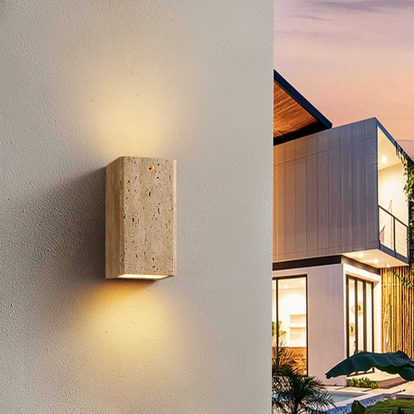 Yellow Spot Marble Modern Flush Mount LED Outdoor Wall Sconce - view 5