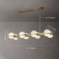 Double-Row Globe Glass and Brass Island Chandelier - view 4