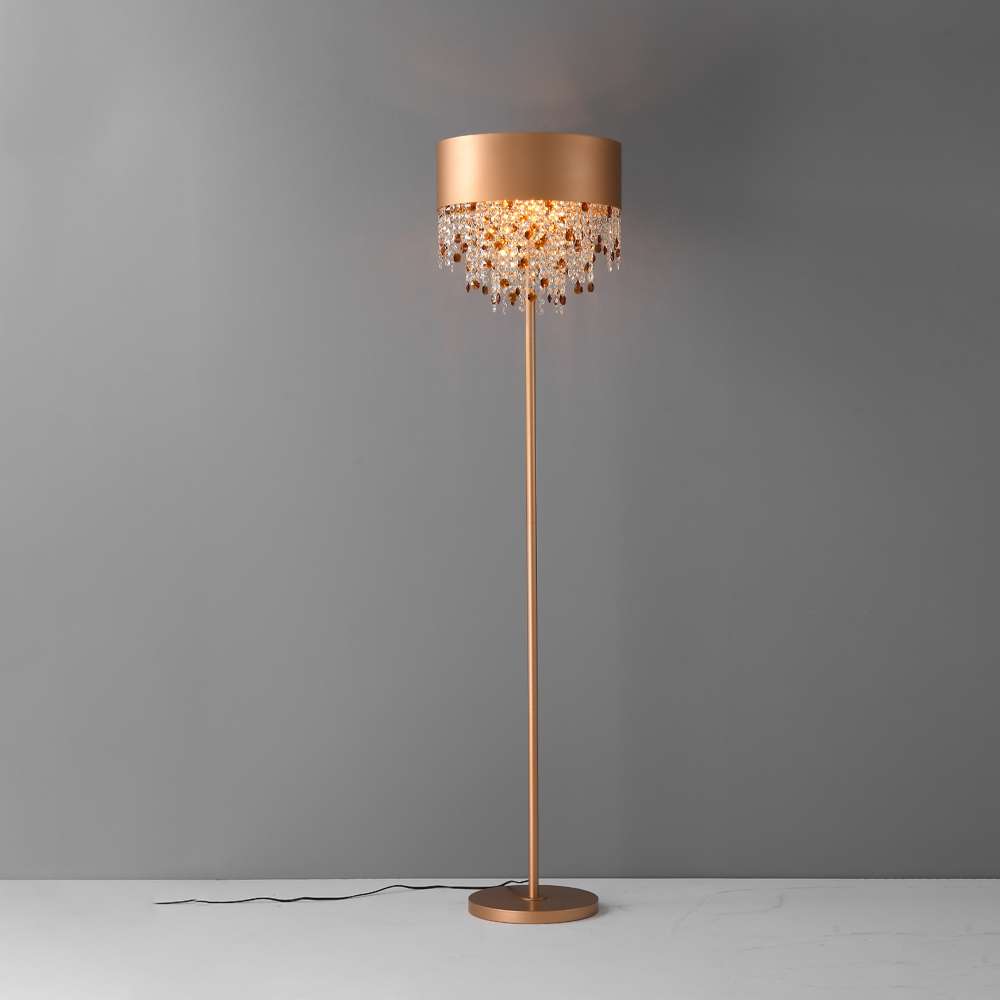 Glam Multiple Light LED Crystal Minimalist Gold Floor Lamp - view 1