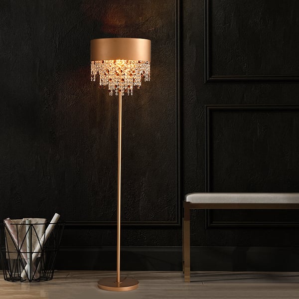 Glam Multiple Light LED Crystal Minimalist Gold Floor Lamp - view 5