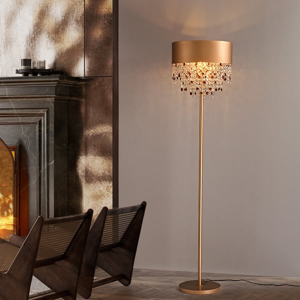 Glam Multiple Light LED Crystal Minimalist Gold Floor Lamp - view 6