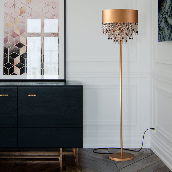 Glam Multiple Light LED Crystal Minimalist Gold Floor Lamp - view 7