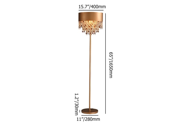 Glam Multiple Light LED Crystal Minimalist Gold Floor Lamp - view 9