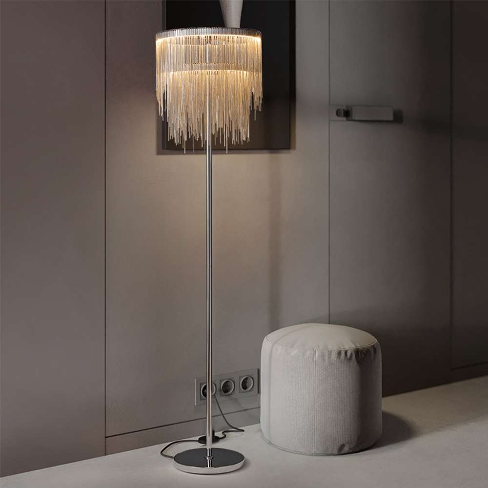 Chrome Tassel Round Shade Minimalist LED Floor Lamp - view 4