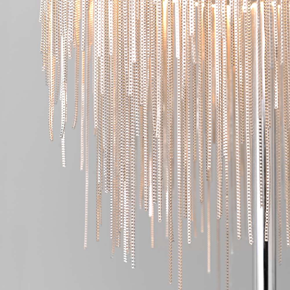 Chrome Tassel Round Shade Minimalist LED Floor Lamp - view 6