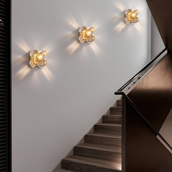 Brass And Clear Glass Floral Shade Modern Wall Lighting - view 6