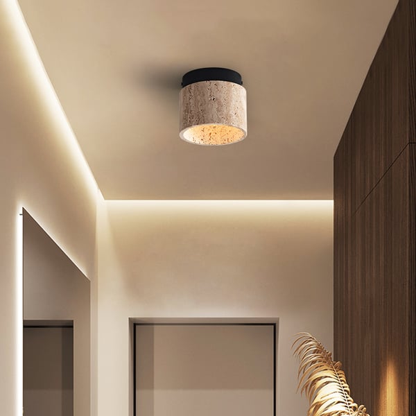 Travertine Modern LED Round Flush Mount Ceiling Light - view 3