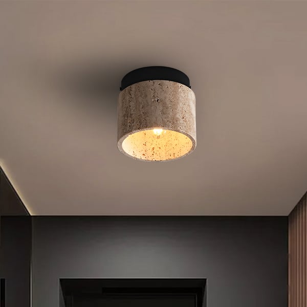 Travertine Modern LED Round Flush Mount Ceiling Light - view 4